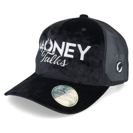 Monopoly - Svart trucker Keps - Money Talks Velvet Black Trucker @ Hatstore