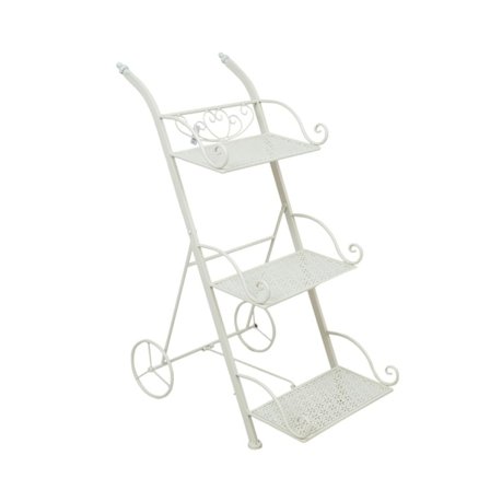 Kukkateline SANDY 35x55xH79cm, antiikkivalkoinen