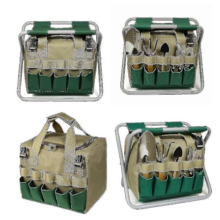 Taitettava Puutarhatuoli Irrotettavalla Työkalupussilla