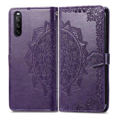 Sony Xperia 10 III - Mandala Läder Fodral - Lila Lila