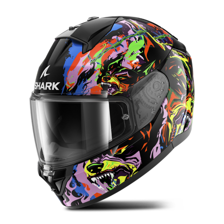 Casco Integrale Shark Ridill 2 Nero/Viola Giallo L