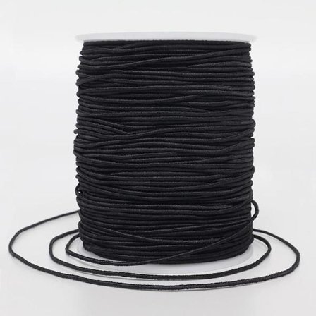 Elastisk tråd til armbånd, 1 mm x 110 yards Robust elastisk tråd til smykkefremstilling, halskæder, perler - sort