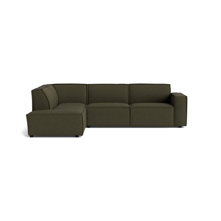 Lyon hjørnesofa, venstrevendt - Loop Grøn - 289x218x80cm - Moderne, rummelig sofa med slidstærk konstruktion - Perfekt til afslapning og hygge