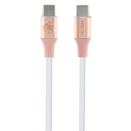 Guess Ebossed Logo USB-C / USB-C-kabel 1,5 m med snabbladdning - rosa