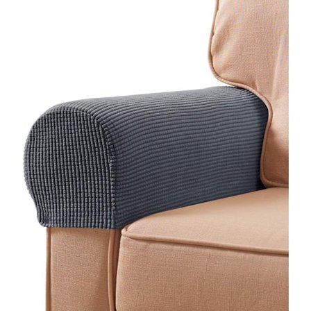 Stretch Armstödsöverdrag Spandex Armöverdrag för Stolar Soffa Armstol Möbelöverdrag för Recliner Soffa (Mörkgrå)