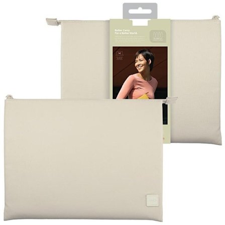 Uniq Lyon Laptop Sleeve 14 etui Beige/Sea Salt Light Beige Vanntett RPET