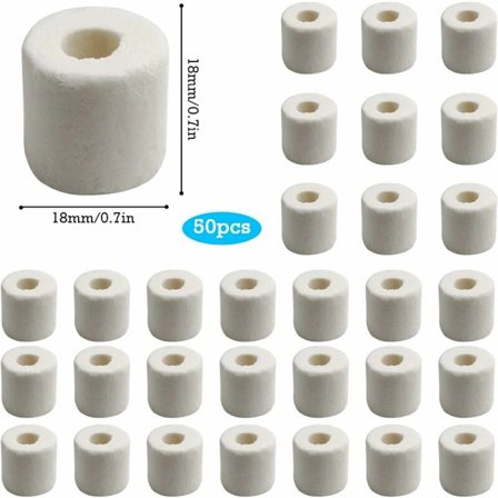 Naturliga Effektiva Keramiske Perler Keramiske Perler Vannfiltrering for Alle Typer Akvarier og Dammer Stabiliserer Vann pH (50 stk, Hvit)