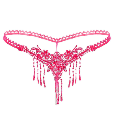 Dametruser, lav midje, T-string, undertøy, Lingeri for kvinner for sex, Sexy dametruser med anhengspærle