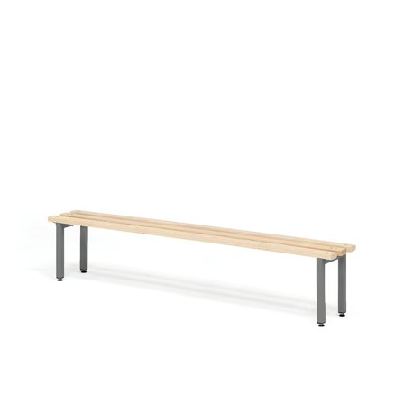 Changing room bench ELITE, 1500x300x390 mm, beech, dark grey