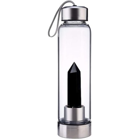 Krystallglass Vannflaske, Vannflaske Med Edelstensenter Krystall Elixir Flaske