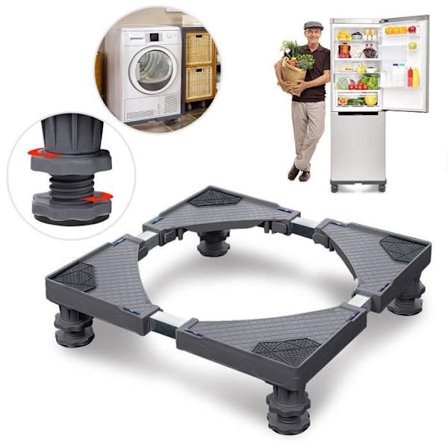 LZQ Tvättmaskinsställ Kylskåp för tvättmaskin och torktumlare, 4 fötter utan hjul, belastning 200 kg
