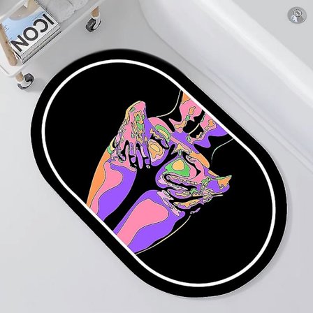 Psykedelisk Napa Skin Badrumsmatta 80-tals Estetisk Boho Ins Superabsorberande Matta Bad Snabbtorkande Dörrmatta Köksmatta Områdesmattor