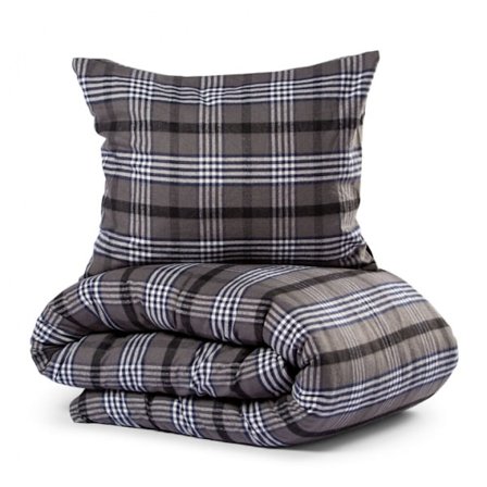 Lord Nelson Bäddset Skaveröd Garnfärgad Flanell Återvunnen 150x210cm, Marinblå