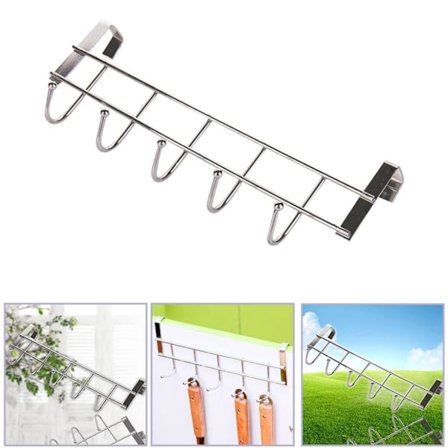 Köks- och dörrställ i rostfritt stål Garderob Klädhängare Krokställ Badrum 25 * 9 cm