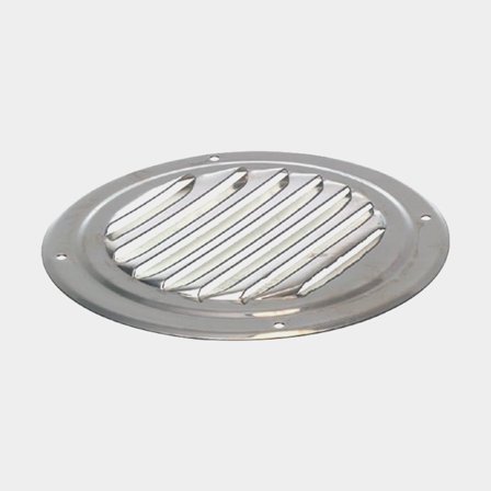 Lüftungsgitter, Edelstahl, mit Schlauchanschluss 125 mm, Silber - Boot