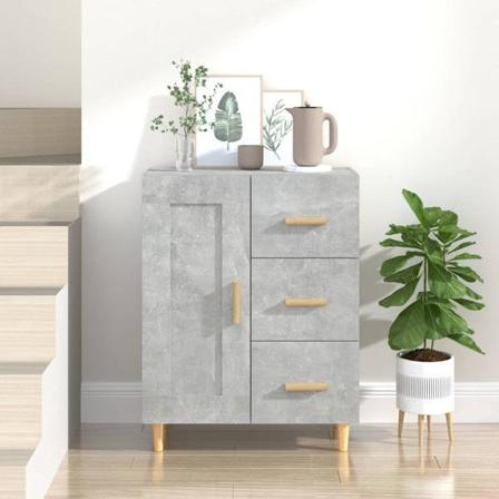 Vidaxl Skänk Betonggrå 69,5x34x90 Cm Konstruerat Trä Grå