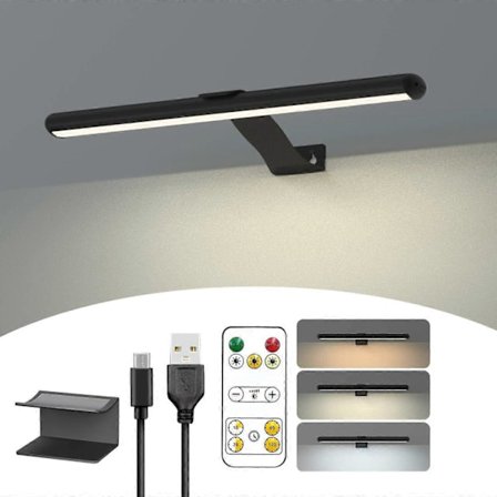 Trådlös Tavelbelysning Uppladdningsbar med Fjärrkontroll, 300LM Konst Batteri Display Lampa, 3 Lägen Magnetisk Vägglampa{YFL}