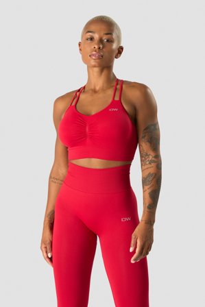 ICANIWILL - Define Seamless Scrunch Sports Bra Red - Dames - sportkleding van ICIW