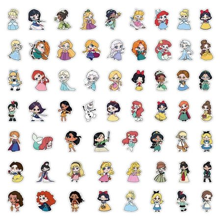 Disney Princess B - 60 bilder for bærbar PC, gitar, utklippsbok og magasiner, gave One Size ly