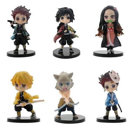 anime 6 kpl Demon Slayer: Kids Toys Doll Model
