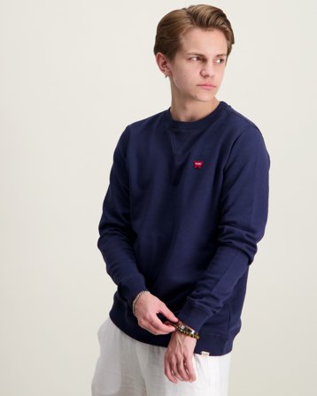 Wrangler Festival Badge LB Crew Blå Trøjer Dreng - Kids Brand Store