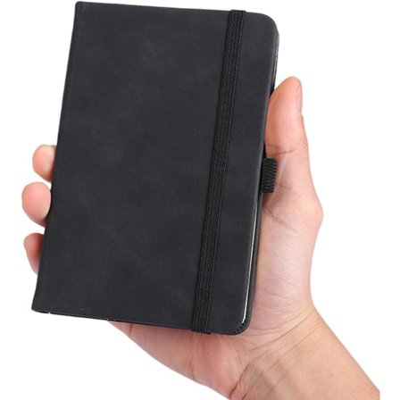 Notatbok A6, Business Notatbok PU-Lær, Dagbok, Notatbok, 96 Ark, Kontor Notatbok, Svart