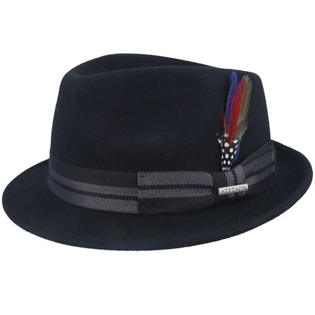 Stetson - Schwarz trilby Hut - Woolfelt Black Trilby @ Hatstore