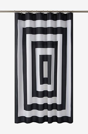 Jotex - Douchegordijn Zwart/wit Zwart/wit - WILLIAM - Koop Douchegordijnen bij Jotex