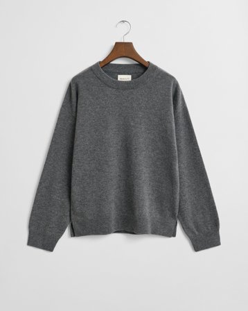GANT Damen Superfine Lambswool Rundhalspullover (XS) Grau