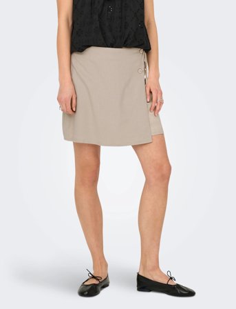 ONLY Onlcaro Mw Wrap Linen Bl Skirt Cc Pnt - Beige - L