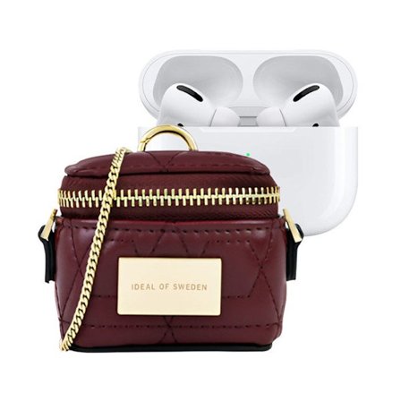 Mini Sac AirPods - IDEAL OF SWEDEN - Modell Poppy - Röd - Avtagbar Kedja - Elegant och Praktisk