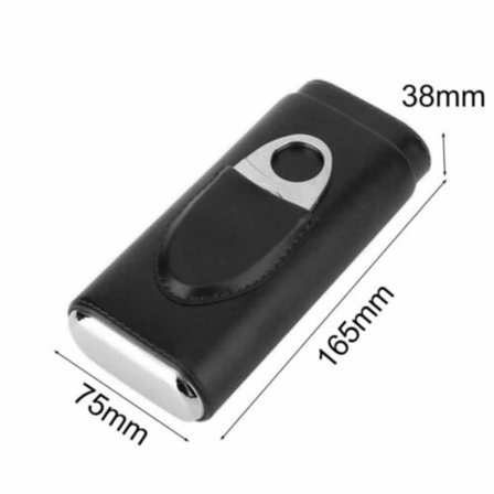 Kotihumidorin sikarilaatikko nahkainen matkasetti musta