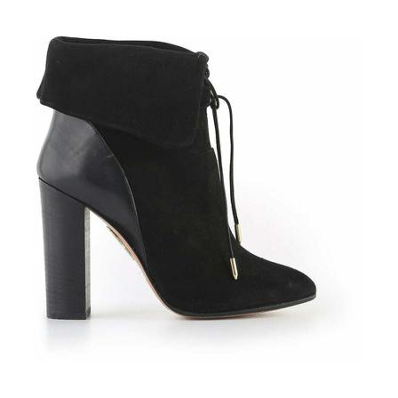 Aquazzura Pre-owned, Pre-owned Boots Zwart, Dames, Maat:39 EU,suede