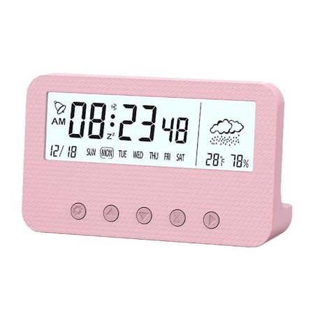 Led Elektronisk Vekkerklokke Enkel Klokke Student Barn Sengesidebord Klokke Hvit