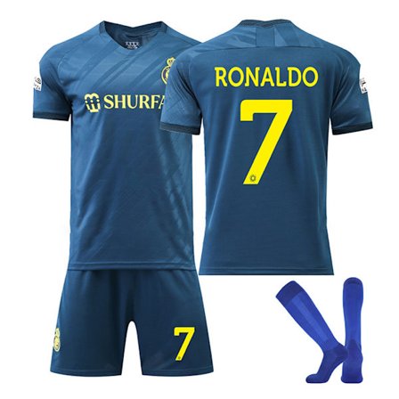 Børns Cristiano Ronaldo #7 Hjemmebanetrøje Outfits Skjorter Shorts Fodboldstrømper Sæt