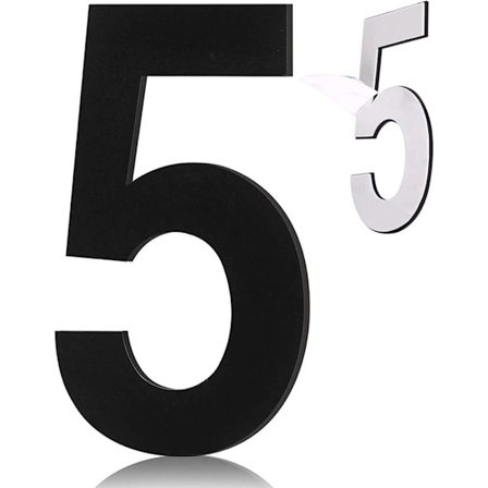5" flytande husnummer Moderna husnummer 5 5