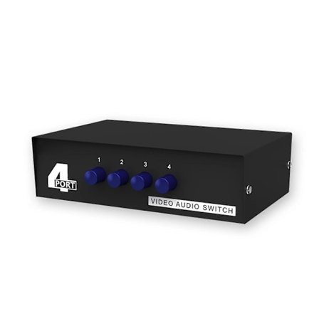 4-Port RCA Komposit Video Audio AV Switch Väljare Switch Splitter Box 4-Vägs fq
