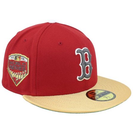 New Era - MLB Röd fitted Keps - Boston Red Sox Two Tone Paradise 59FIFTY 2018 H Red/Gold Fitted @ Hatstore