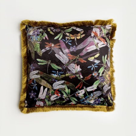 Dekorationspude med guldsmed, 45x45 cm, flerfarvet polyester