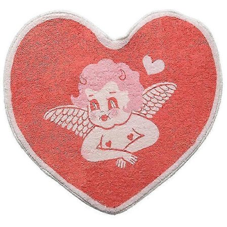 Hjärtformad Golvmatta Absorberande Plysch Flicka Vardagsrum Dörrmatta Badrum Maskintvättbar Imitation