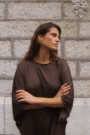 NA-KD Accessories Großer Blumen-Ohrring - Schmuck - Gold - One Size