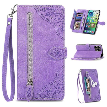Case För Iphone 13/13 Pro Wallet Telefon Case För Iphone 13 Mini Zipper Wallet Flip Case För Iphone 13 Pro Max