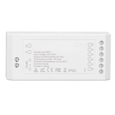 Zigbee LED-driver, smart home LED-strip-controller, RGB+CW-lysstripekontroller med app, DC12~24V