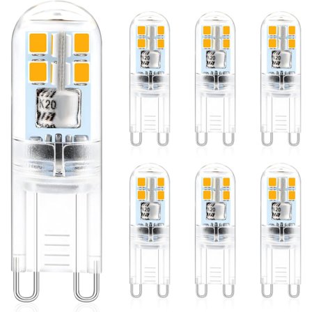 6 stk. G9 LED 2W AC220-240V Flimmerfri PC-kabinet Lille størrelse Høj B