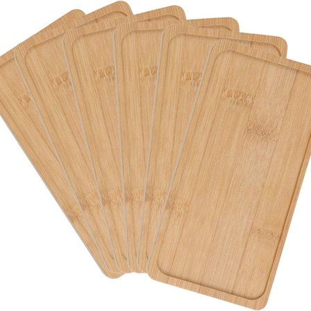 Rektangulär bambuunderlägg, bambu bricka, bambuplatta, växtunderlägg