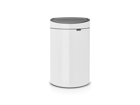 BRABANTIA Papperskorg Touch Bin New 40L Vit - Lyreco - Städ och hygien - Avfallshantering och källsortering - Papperskorgar