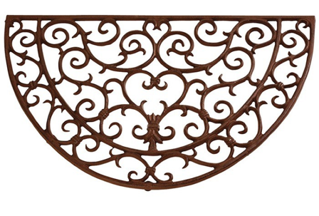 GardenLife Dørmatte Halvrund Brun Støpejern