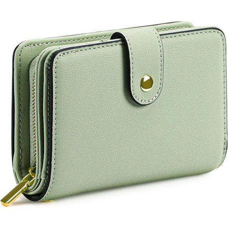 Naisten nahkalompakko, RFID-suojattu naisten lompakko, kaksiosainen naisten luottokorttilompakko kolikkotaskulla ja vetoketjulla, aitoa nahkaa oleva 