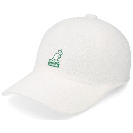 Kangol - Vit unconstructed Keps - Bermuda Elastic Spacecap White Dad Cap @ Hatstore