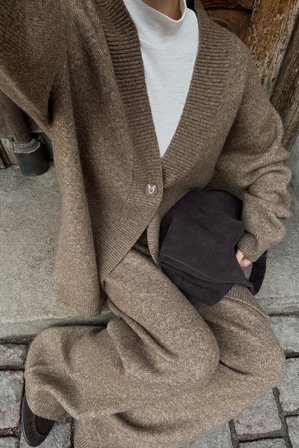 NA-KD Pantalon en maille à revers - Pantalons en maille - Marron - XL